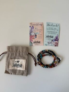 Subherban Multicolor Gemstone Beaded Wrap Bracelet